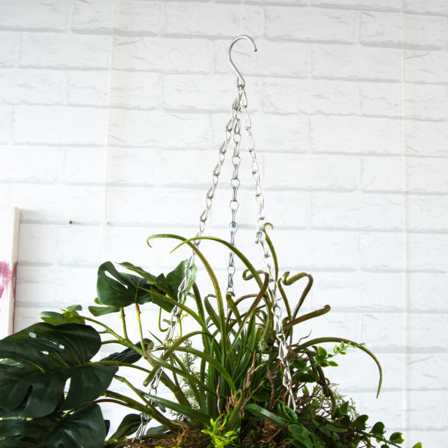 フェイクグリーン ハンギング 吊り下げ バスケット 観葉植物 造花