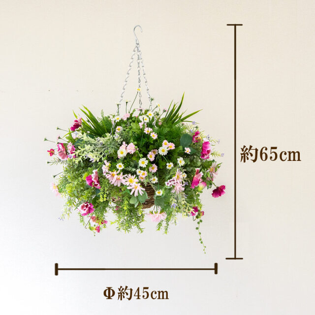 フェイクグリーン ハンギング 吊り下げ バスケット 観葉植物 造花