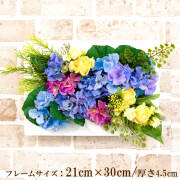 壁掛けアレンジ 造花 ウォールグリーン フェイクグリーン フレーム 壁面緑化 ウォールデコ 壁面 アレンジ ディスプレイ インテリア おしゃれ 店舗装飾【PW248-CL-21x30-WH 壁掛けウッドフレーム造花フラワーアレンジメント】