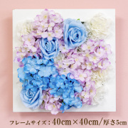 壁掛けアレンジ 造花 ウォールグリーン フェイクグリーン フレーム 壁面緑化 ウォールデコ 壁面 アレンジ ディスプレイ インテリア おしゃれ 店舗装飾【PW269-CL-40x40-WH 壁掛けウッドフレーム造花フラワーアレンジメント】