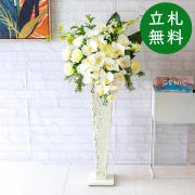 【立札無料】造花スタンド H約110cm / 開店祝い 開業祝い 祝い花 空間装飾 店舗装飾/PA380-IR72WH