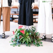 造花プランター インテリアプランター 寄せ植え フェイクグリーン フラワー アレンジメント アートフラワー 店舗装飾 ディスプレイ 商業施設 住宅展示場 モデルハウス ショールーム/PFE001-BOTBK 造花インテリアプランター(アンスリウム・ゼラニウム・etc)