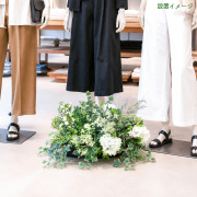 造花プランター インテリアプランター 寄せ植え フェイクグリーン フラワー アレンジメント アートフラワー 店舗装飾 ディスプレイ 商業施設 住宅展示場 モデルハウス ショールーム/PFE004-BOTBK 造花インテリアプランター(オランダアイビー・アジサイ・etc)