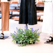 造花プランター インテリアプランター 寄せ植え フェイクグリーン フラワー アレンジメント アートフラワー 店舗装飾 ディスプレイ 商業施設 住宅展示場 モデルハウス ショールーム/PFE007-BOTBK 造花インテリアプランター(ラベンダー・ミント・etc)