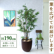 【すぐ飾れる】 フェイクグリーン 黒竹 190cm 大型 鉢付き / 法人・開店祝い 店舗・オフィス装飾 空間演出 立札無料・造花/PG229-FRA44DB