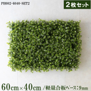 造花壁面緑化ボード【施工業者様向け】60cm×40cmサイズボード×2枚セット 軽量合板ベース / 組み合わせ方は自由！！ グリーンパネル ウォールグリーン フェイク 壁掛け 人工観葉 内装 店内 店舗 装飾 ディスプレイ インテリア 施設/PH002-6040-SET2(ボックスウッドベース)