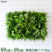 造花壁面緑化ボード【施工業者様向け】60cm×40cm 軽量合板ベース / 組み合わせ方は自由！！ グリーンパネル ウォールグリーン フェイク 壁掛け 人工観葉 内装 店内 店舗 装飾 ディスプレイ インテリア 施設/PH178(ユーカリベース×デザイン)