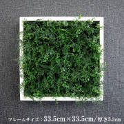 壁掛けアレンジ 造花 ウォールグリーン フェイクグリーン フレーム 壁面緑化 ウォールデコ 壁面 アレンジ ディスプレイ インテリア おしゃれ 店舗装飾【PW100-ORI-335x335-WH 壁掛けウッド調フレームフェイクグリーンアレンジ(ユーカリミックス)】