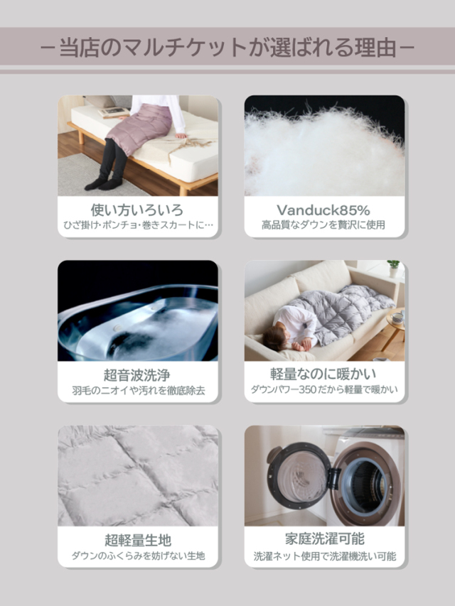 東北ハッピー農園』羽毛かるふわマルチケット『Item No.8』