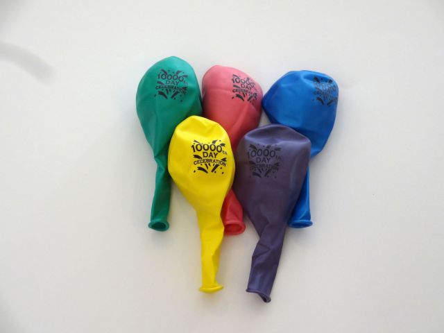 ラバーバルーン　５カラーセット（スティック付）