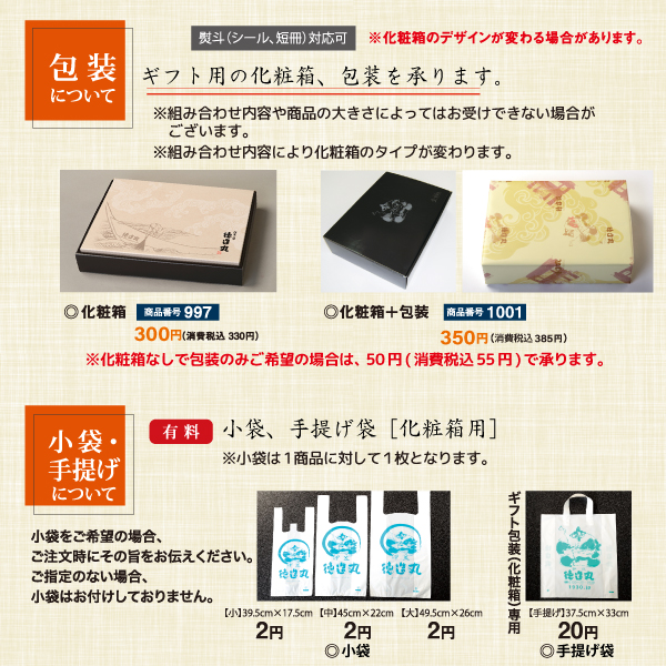 徳造丸　ギフト　包装について