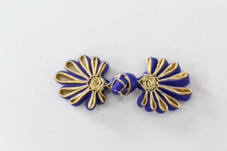 チャイナボタン菊花紺