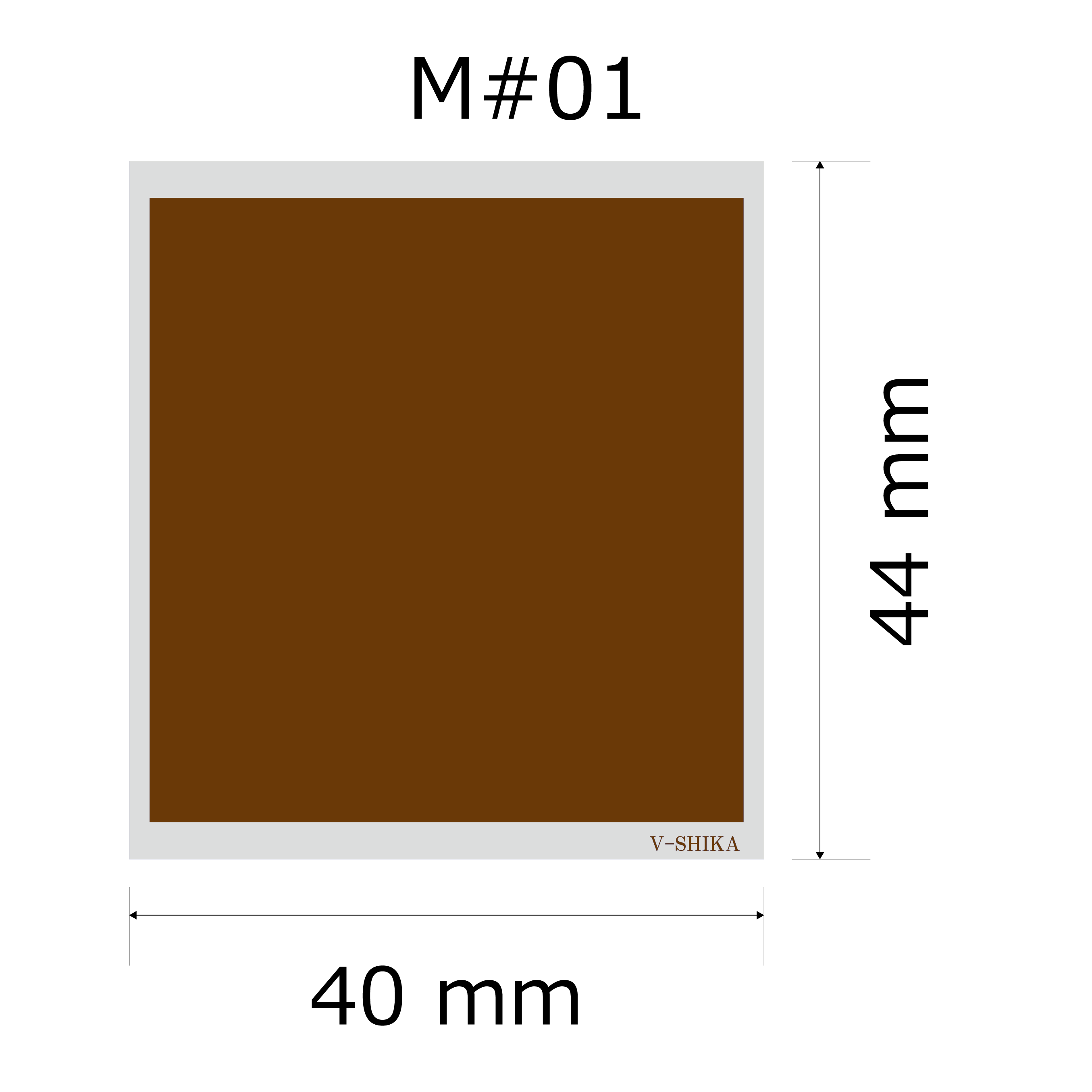 プレート単品【M-#01】高さ：4.4cm　幅：4.0cm《営業日13時までのご注文で翌々営業日出荷》　[#01]〈L〉