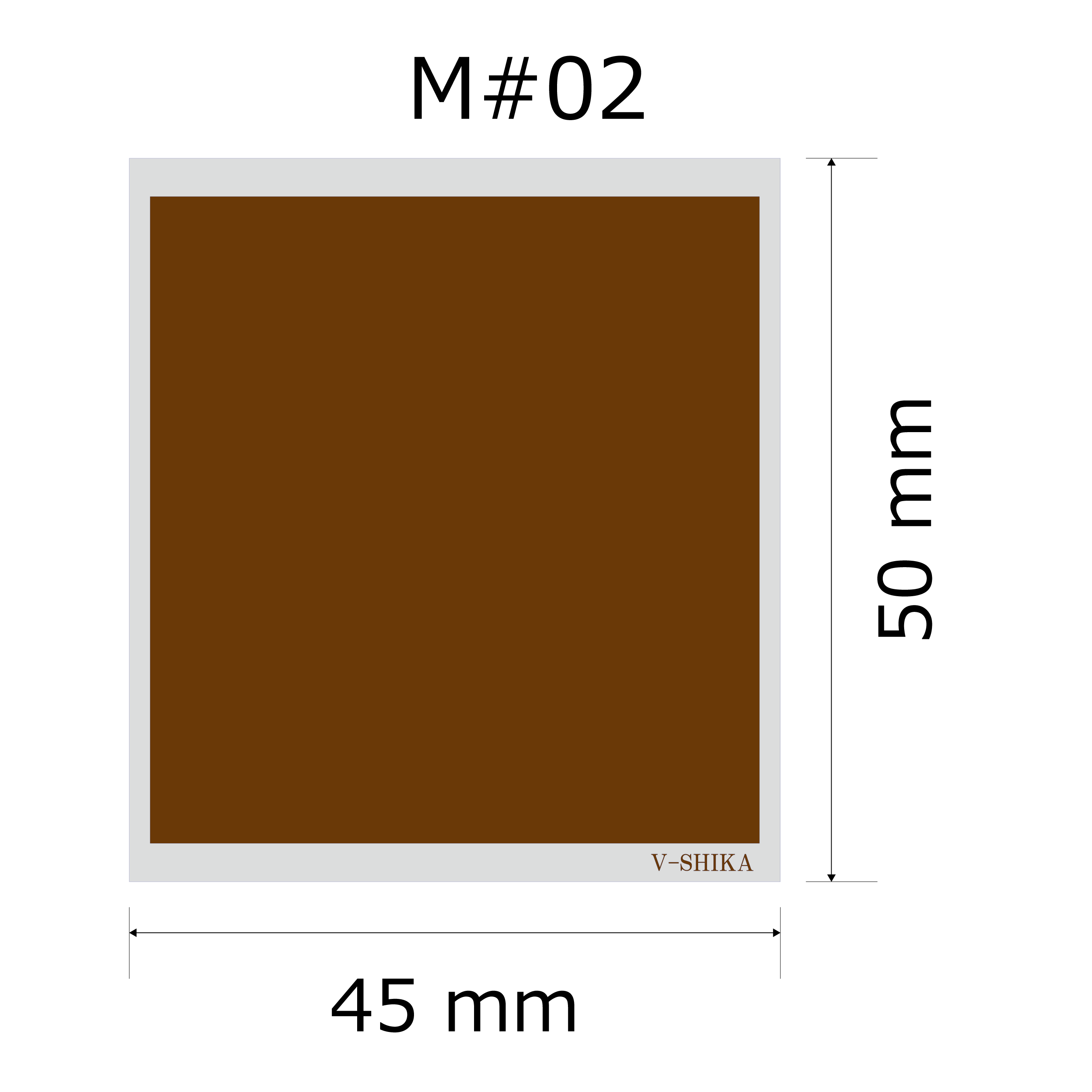 プレート単品【M-#02】高さ：5.0cm　幅：4.5cm《営業日13時までのご注文で翌々営業日出荷》　[#02]〈L〉