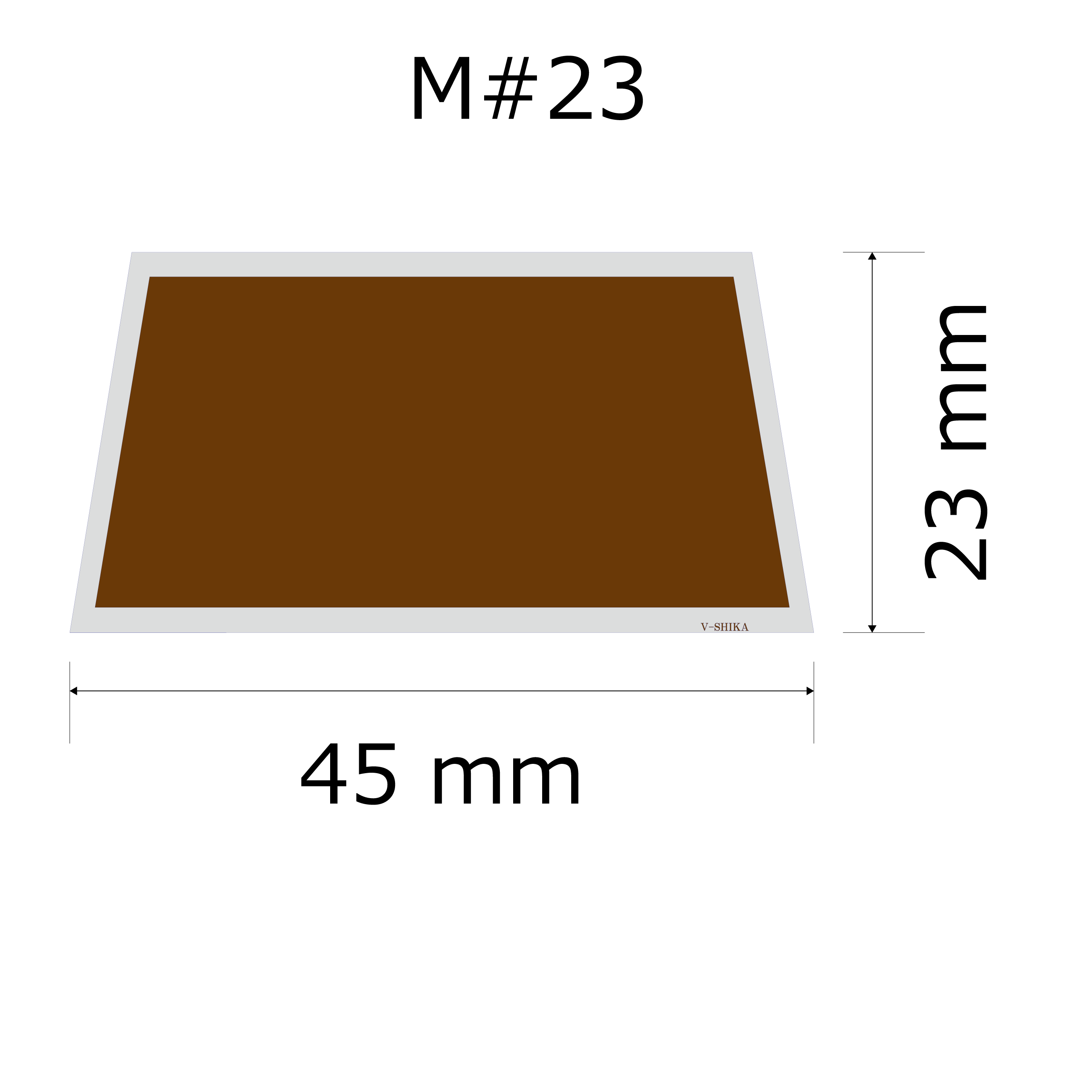 プレート単品【M-#23】高さ：2.3cm　幅：3.8cm《営業日13時までのご注文で翌々営業日出荷》　[#23]〈L〉