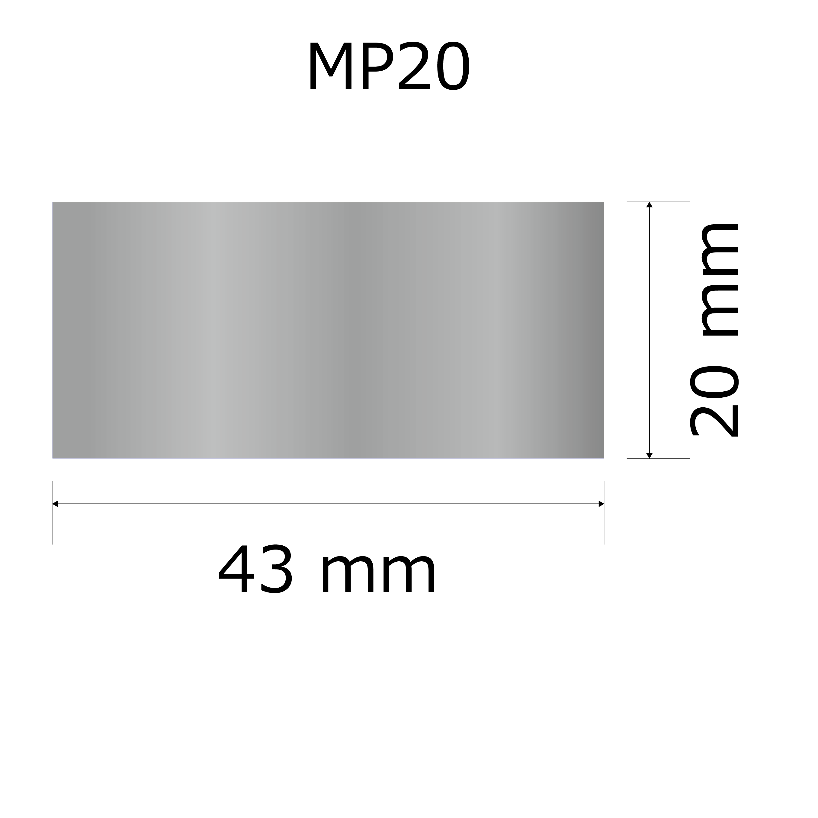 プレート単品【M-P20】高さ：2.0cm　幅：4.3cm《営業日13時までのご注文で翌々営業日出荷》　[P20]〈E〉