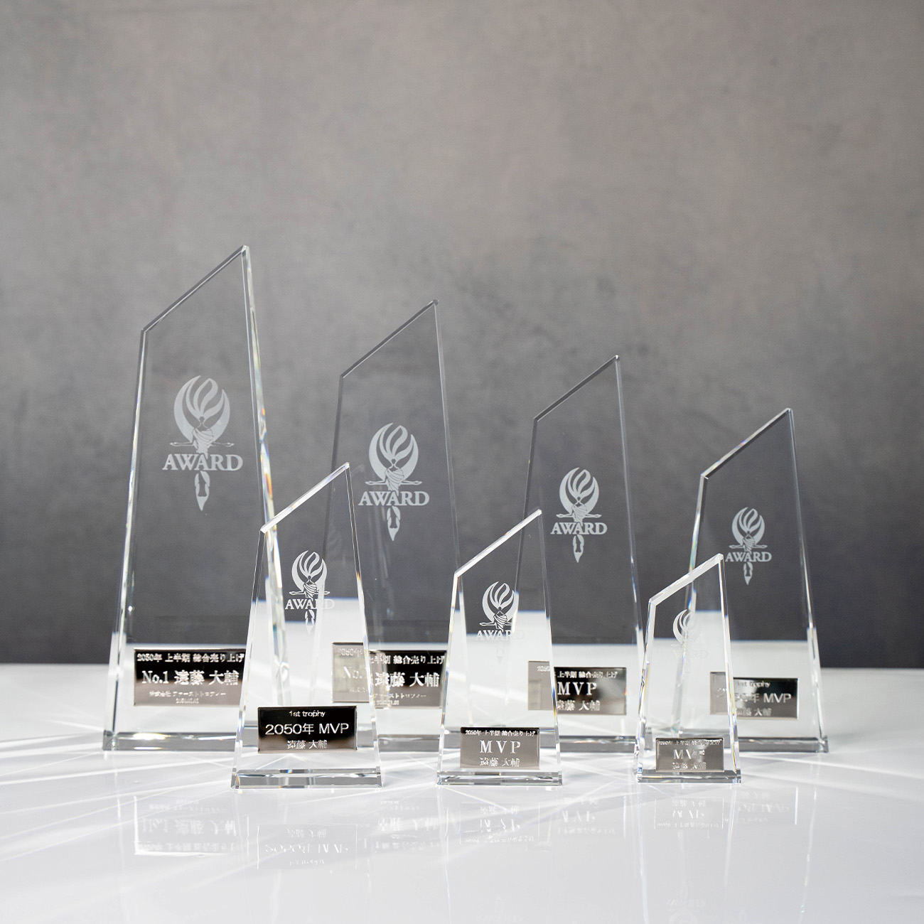 クリスタルトロフィー プレート仕様+アワードロゴ VT.3130 Aサイズ