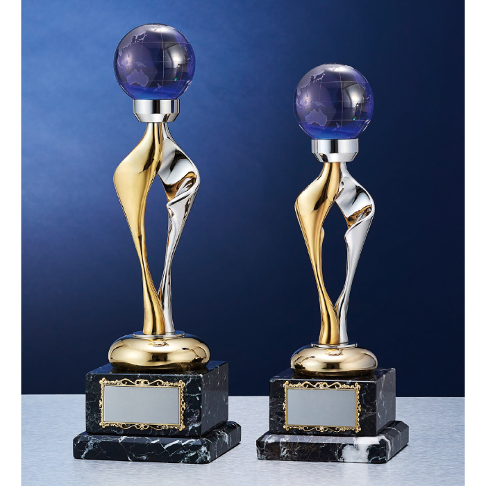 アートトロフィー　地球付（旧型番：O-BW-2378）【O-BW-2004_Bサイズ】高さ：33.0cm《営業日11時までのご注文で翌営業日出荷》　[A-68]〈L〉