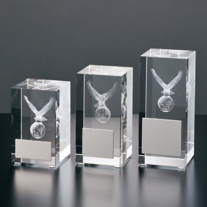 クリスタルトロフィー（旧型番：O-BW-2419）【O-BW-2157_Cサイズ】高さ：8.0cm《営業日11時までのご注文で翌営業日出荷》　[A-98]〈L〉