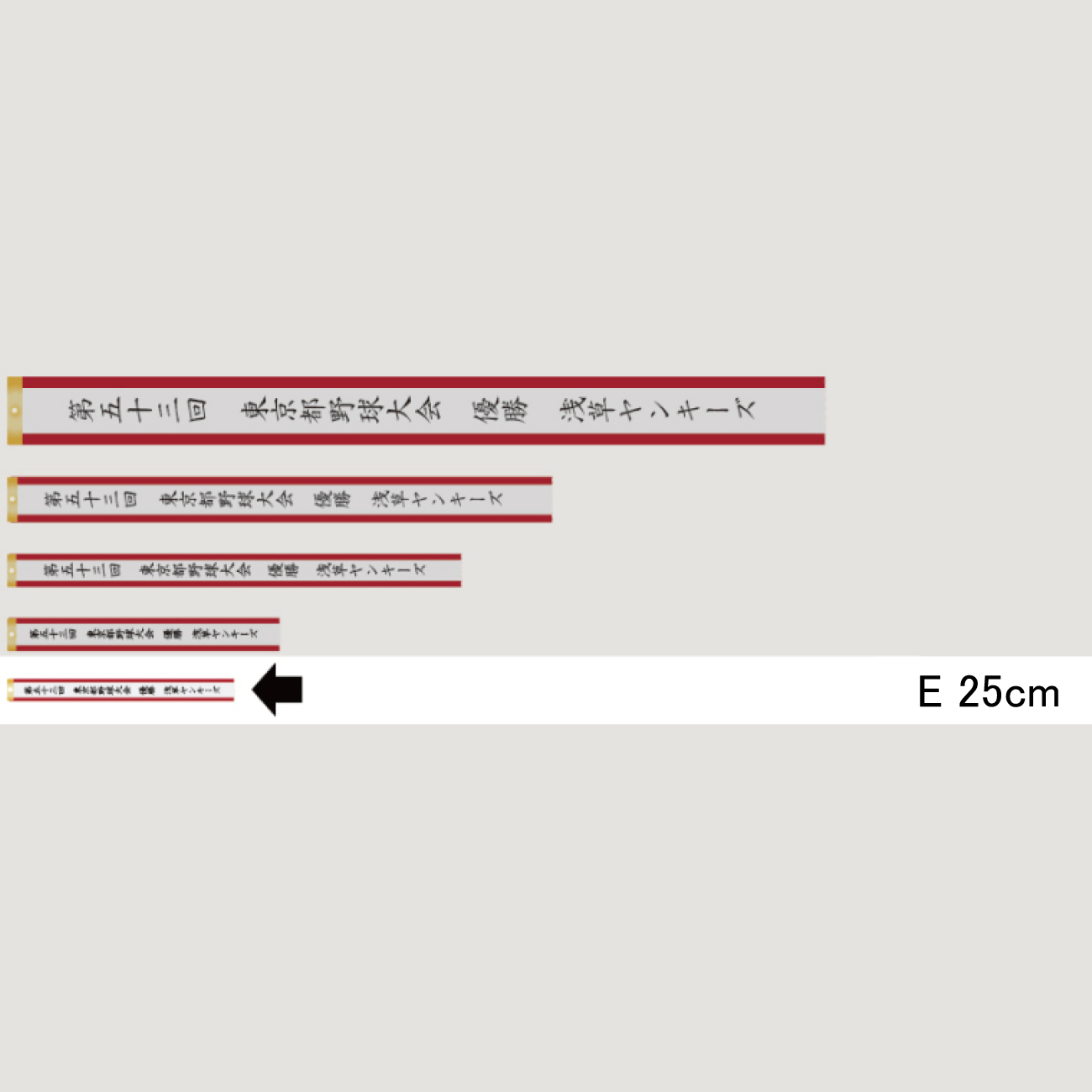 印刷文字入れペナント Eサイズ【PE-UV】長さ：25cm　幅：2.8cm〈UV〉《営業日13時までのご注文で通常翌営業日出荷》