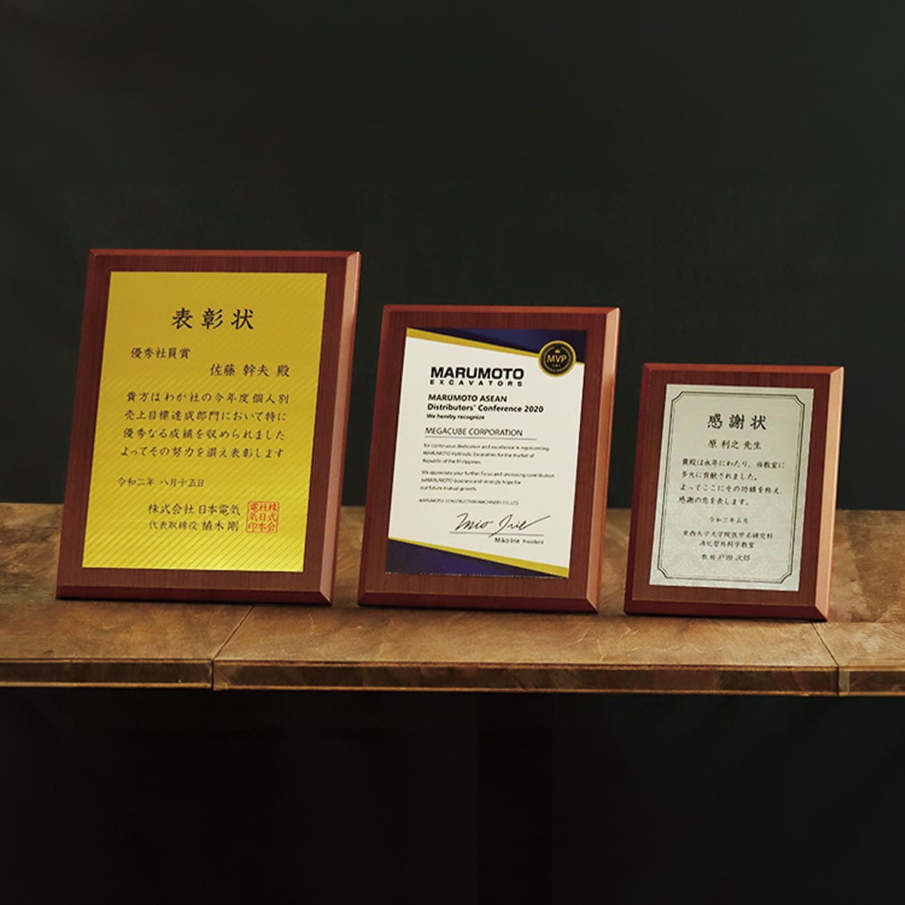 特注 表彰楯 木製 カラー加工 XW-01C ファーストトロフィー