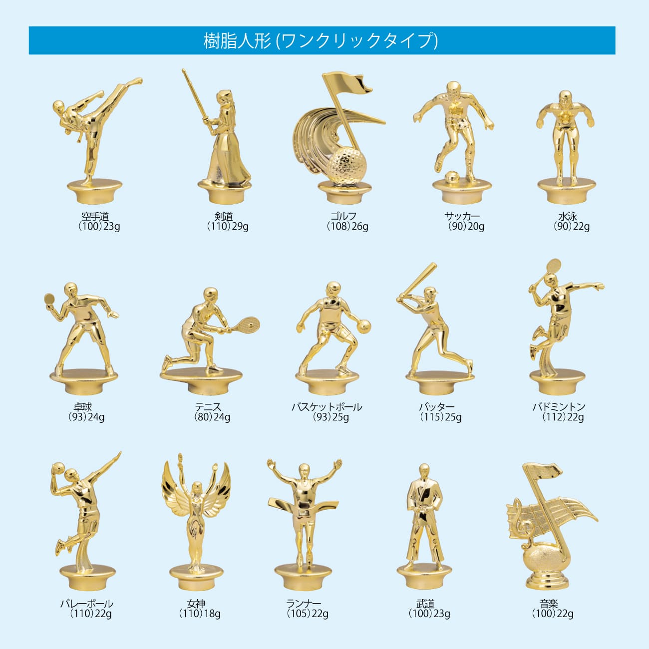 トロフィー 樹脂製人形 TRZ-4353 Aサイズ