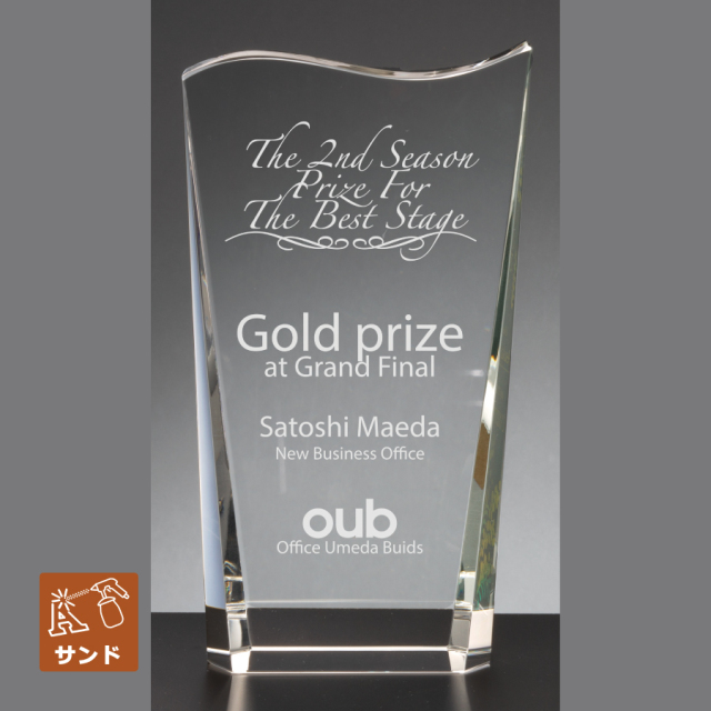 クリスタルトロフィー 内部レーザー彫刻 ZKG-1152 Aサイズ