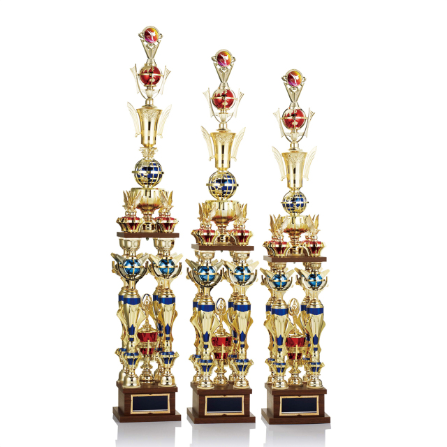 アルミ製トロフィー アクリルプレート付 表面レーザー彫刻 L75-02 Cサイズ