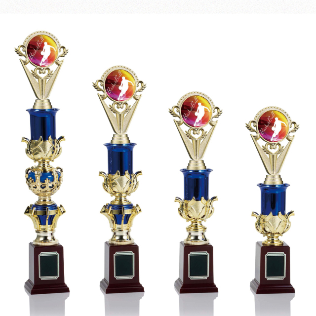 優勝カップ 金属製金箔仕上げ 箔貼り+フルカラー印刷 ZAGL-1423