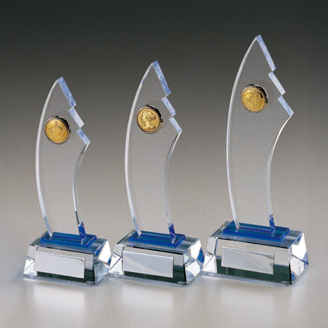 クリスタルトロフィー 3種類から選べる プレート仕様 CMV-383 Cサイズ
