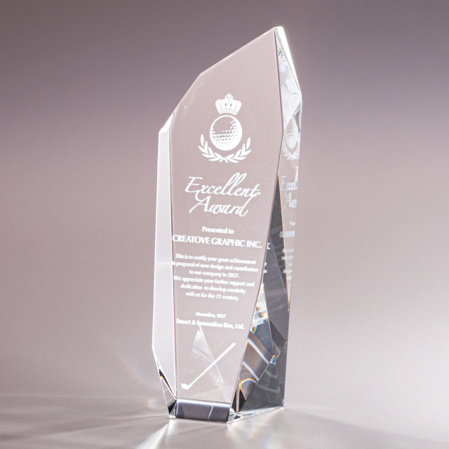 クリスタルトロフィー 内部レーザー彫刻 VOT.100 Aサイズ