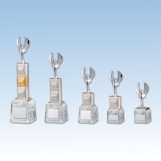 クリスタルトロフィー《XC-PO-0130》(高さ：18.0cm 幅：8.0cm)[5.8×4.4