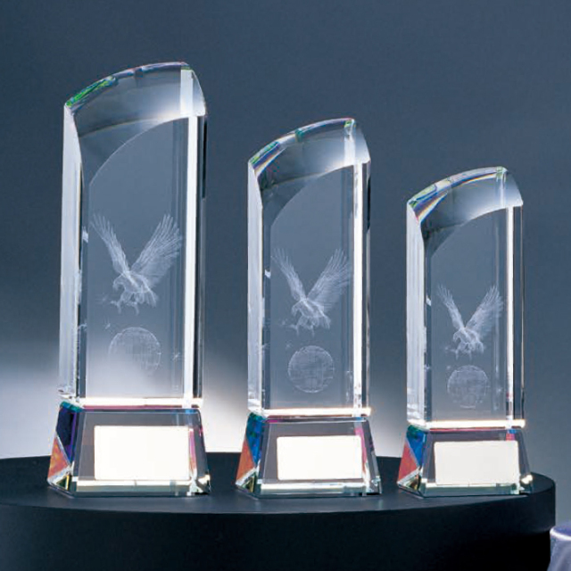 クリスタルトロフィー（旧型番：O-BW-2418）【O-BW-2156_Cサイズ】高さ：15.0cm《営業日11時までのご注文で翌営業日出荷》　[A-98]〈L〉
