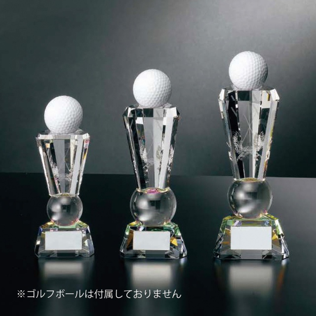 クリスタルトロフィー　ホールインワン【O-BW-2628_Cサイズ】高さ：13.0cm《営業日11時までのご注文で翌営業日出荷》　[A-98]〈E〉