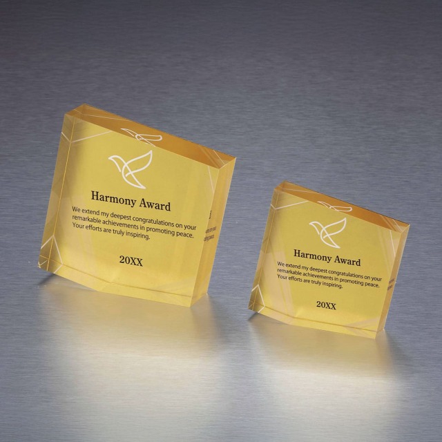 アクリル製オーナメント　箔貼り+フルカラー印刷【Y-L10-01_Bサイズ】高さ：9.4cm　幅：10.7cm《デザイン確定後 通常10営業日前後で出荷》