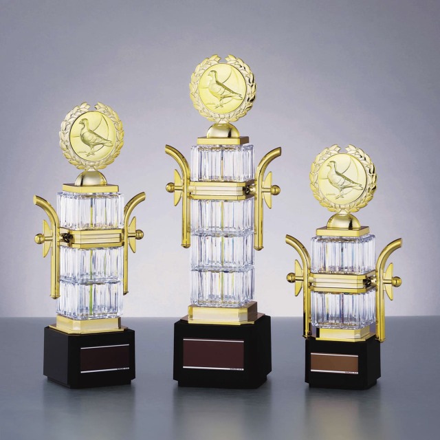 タワー型トロフィー ガラス・天然石製 56種類から選べる TR-4358 Cサイズ