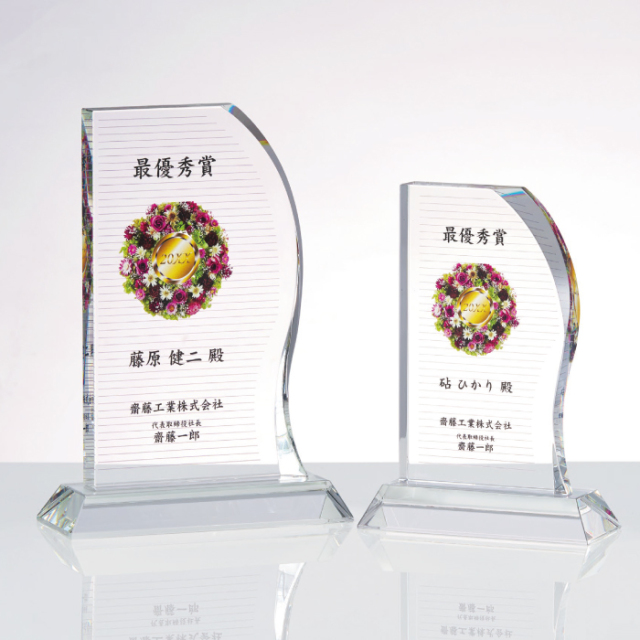 クリスタルトロフィー フルカラー印刷 L89-01 Aサイズ