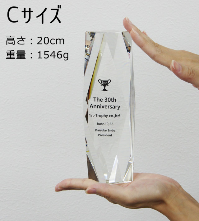 セミオーダー クリスタルトロフィー オリジナル カラー 楯 XGC