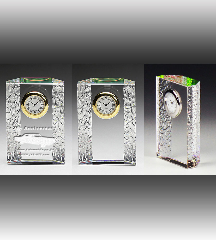 時計付きクリスタルトロフィー