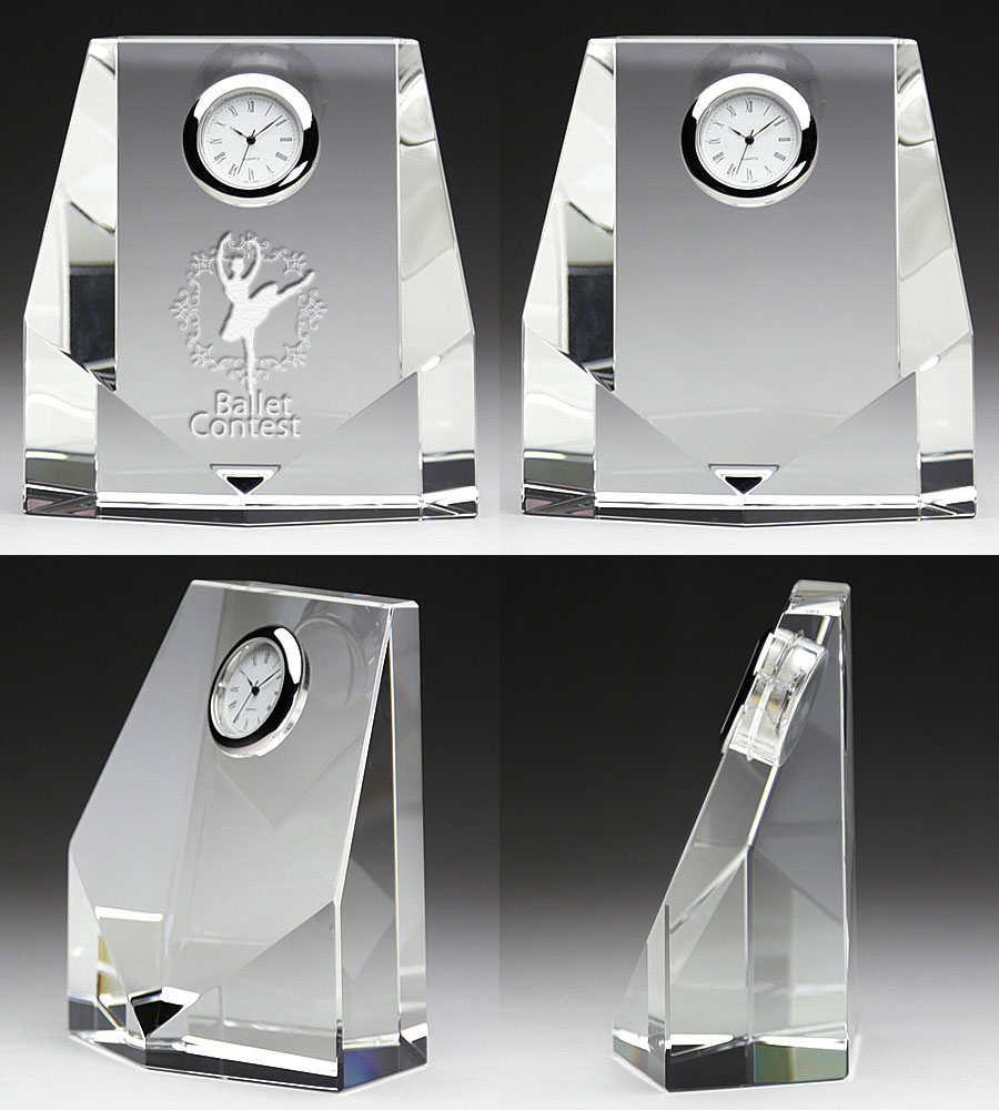 時計付クリスタルトロフィー