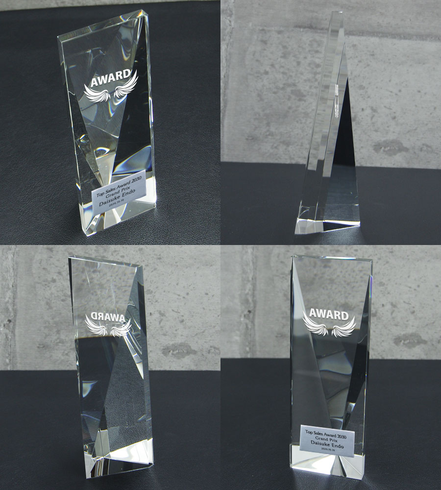 Ib 購入特典　クリスタルプレート ロゴ入り クリスタルトロフィー AWARDロゴ+プレート《XC-PL-0143_Cサイズ》(高さ