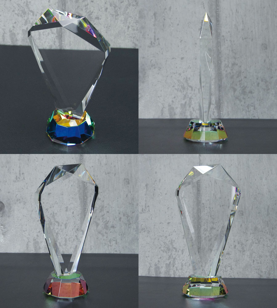 トロフィー クリスタルトロフィー 内部レーザー彫刻《XC-L-0108_Dサイズ》(高さ