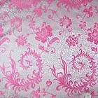 よさこいなど衣装などに最適な　チャイナドレス生地・チャイナ生地　（羽根と牡丹・ピンク）