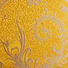 よさこいなど衣装などに最適な　チャイナドレス生地・チャイナ生地　（羽根と牡丹・金地×銀）