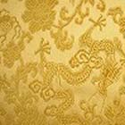 よさこいなど衣装などに最適な　チャイナドレス生地・チャイナ生地　竜と牡丹 金色・ゴールド