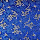 よさこいなど衣装などに最適な　チャイナドレス生地・チャイナ生地　竜と牡丹 青地に金