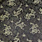 よさこいなど衣装などに最適な　チャイナドレス生地・チャイナ生地　竜と牡丹 黒地に金