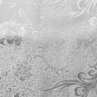 よさこいなど衣装などに最適な　チャイナドレス生地・チャイナ生地　（羽根と牡丹・白地×銀）