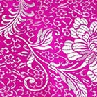 よさこいなど衣装などに最適な　チャイナドレス生地・チャイナ生地　（羽根と牡丹・ショッキングピンク地×銀）