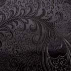 よさこいなど衣装などに最適な　チャイナドレス生地・チャイナ生地　（羽根と牡丹・黒地×黒）